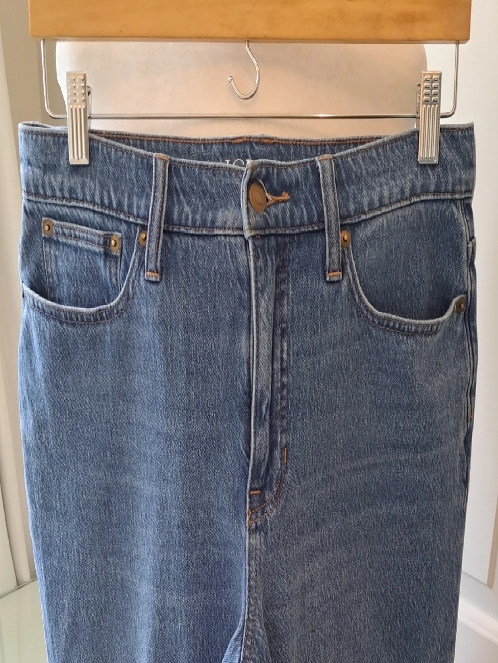 J.Crew Womens Slim Wide Leg Medium Light Stretch Wash High Rise Ankle‎ Jeans 29
